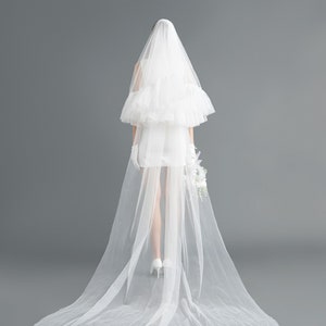 Two Tier Wedding Veil/ Cathedral Wedding Veil / Wedding Veil / Two ...