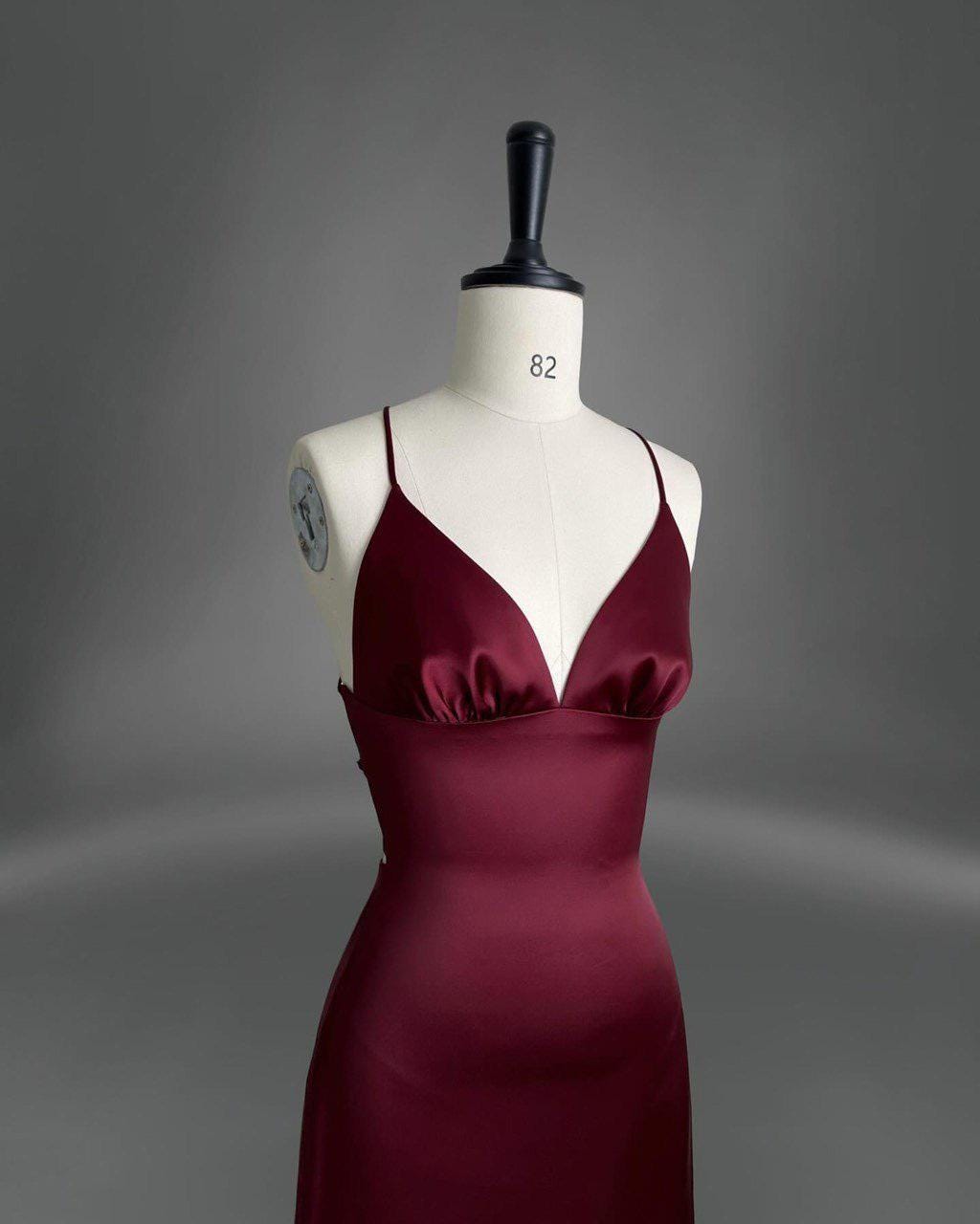 princess polly baby blue dress Women's Burgundy Satin Slip Dress