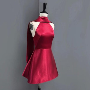 Shiny Silk Dress / Short Silk Satin Dress / Summer Dress/ Engagement Dress/ Bridesmaid Dress/ Gift For Her / Gift for Bride OOA99
