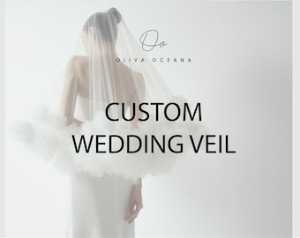 Velo de boda personalizado para Carlee Rasner / Velo de boda de diseño exclusivo / Velo de novia hecho a mano / Regalo para la novia OOA72