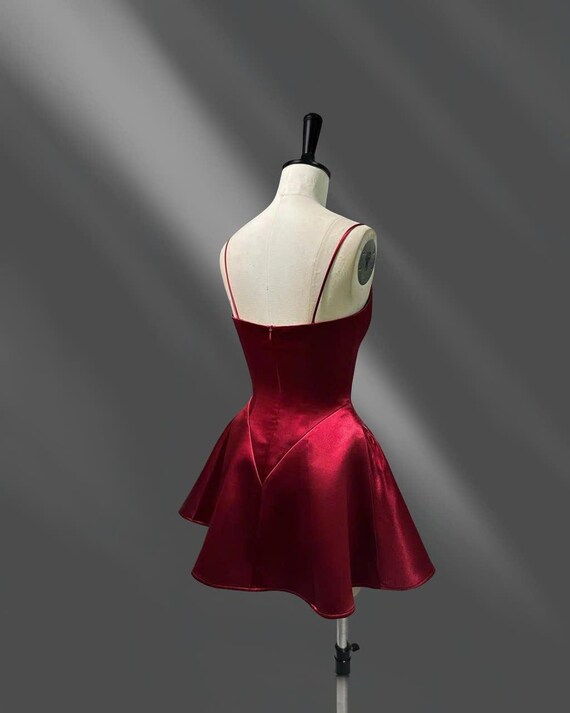 Buy Red Satin Corset Mini Dress  Fit & Flare Party Homecoming Dress DOO025  Online in India - Etsy