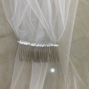 Pom Pom Veil / Drop Veil / Custom Veil / White Veil / Short Bridal Veil / Bridal Veil / Gift for Bride OOA14 image 6