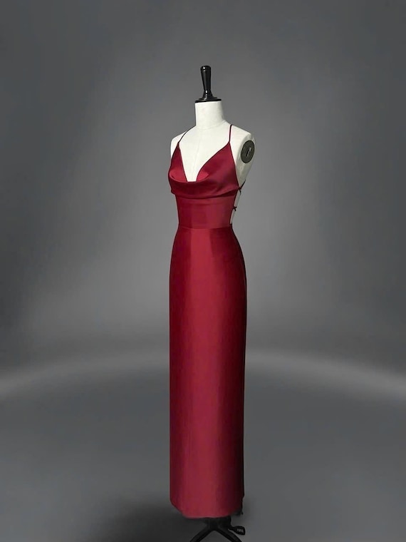 Deep Red Satin Slip Dress with Criss-Cross Open Back - Silk Dress - Summer Dress - Engagement Dress - Bridesmaid Dress OOA130 Deep Red Satin Slip Dress With Criss-cross Open Back - Silk Dress - Summer  Dress - Engagement Dress - Bridesmaid Dress OOA130 - Etsy
