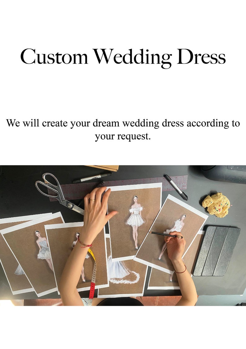 Custom Wedding Dress for Hannah Pavelka / Exclusive Design Bridal Dress / Personalized Design Follow Bride's Request image 2