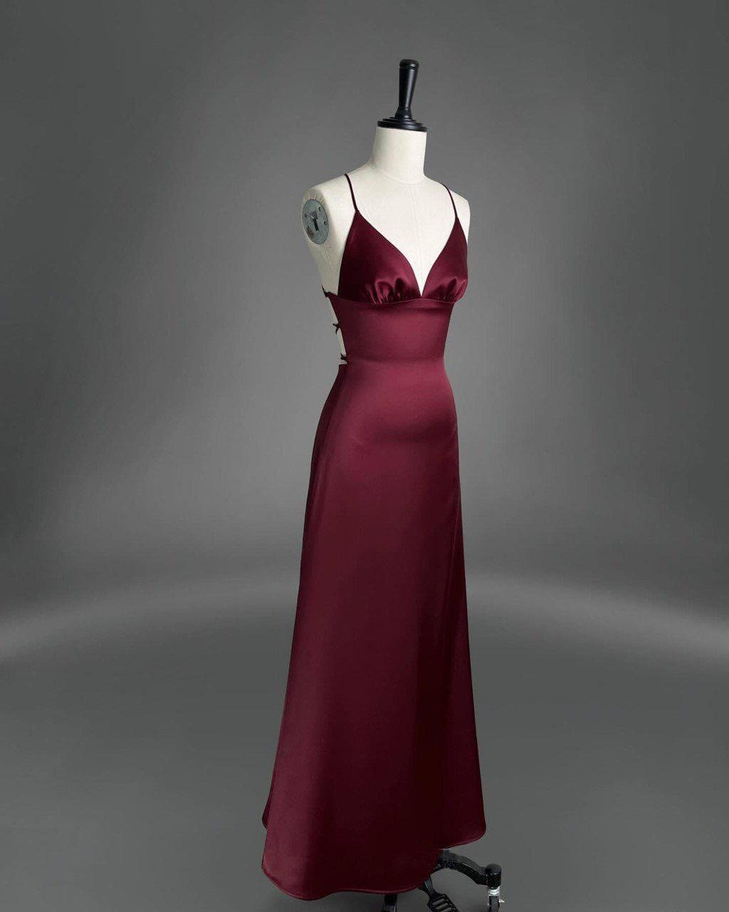 Spaghetti Strap Burgundy Prom Dress - Etsy Spaghetti Strap Burgundy Prom Dress - Etsy