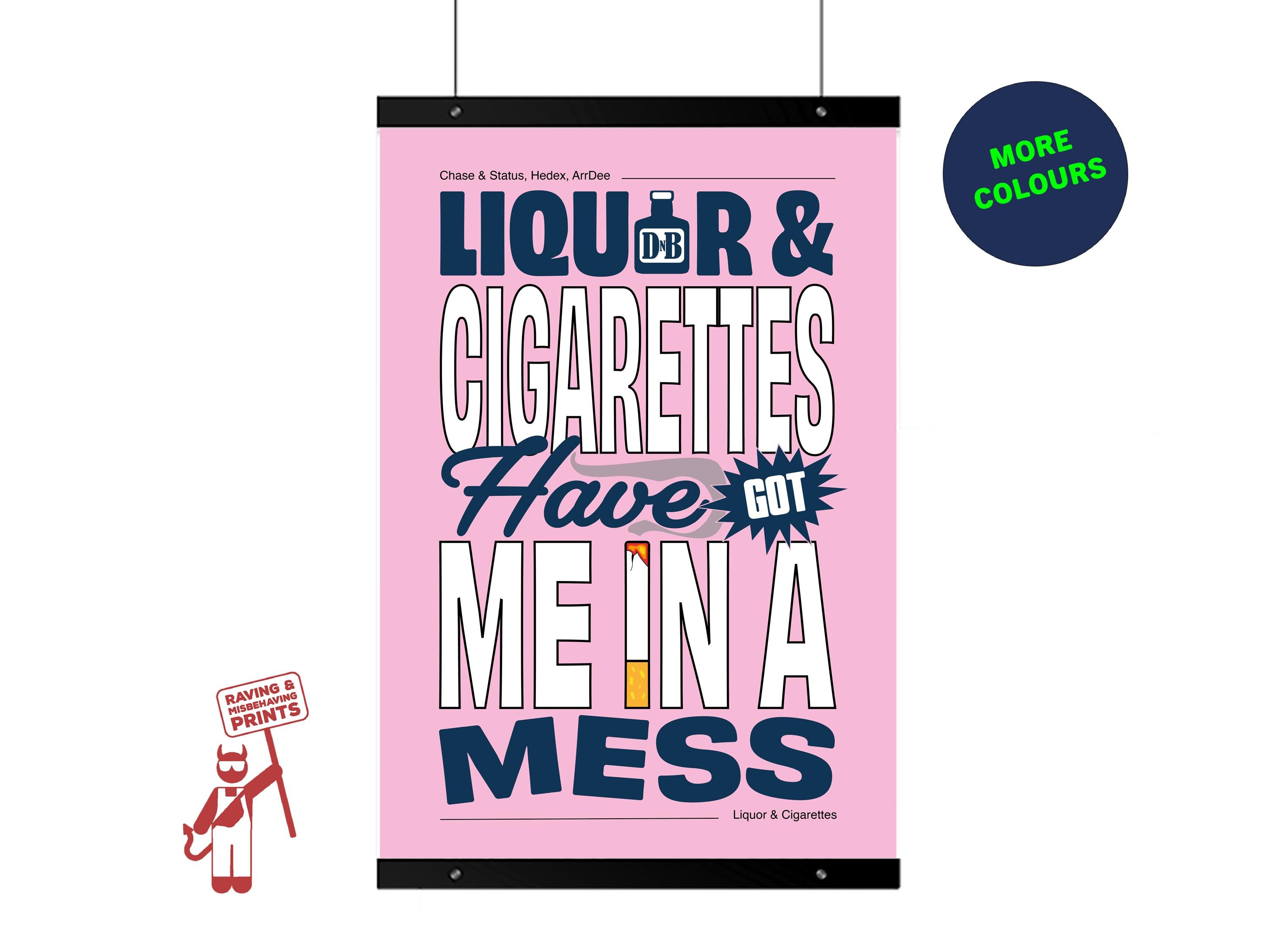 liquor and cigarettes hedex Liquor & Cigarettes | Chase and Status, Hedex, Arrdee | Dnb Drum and Bass  Print T-shirt Edm A2 A3 A4 A5 Digital Download