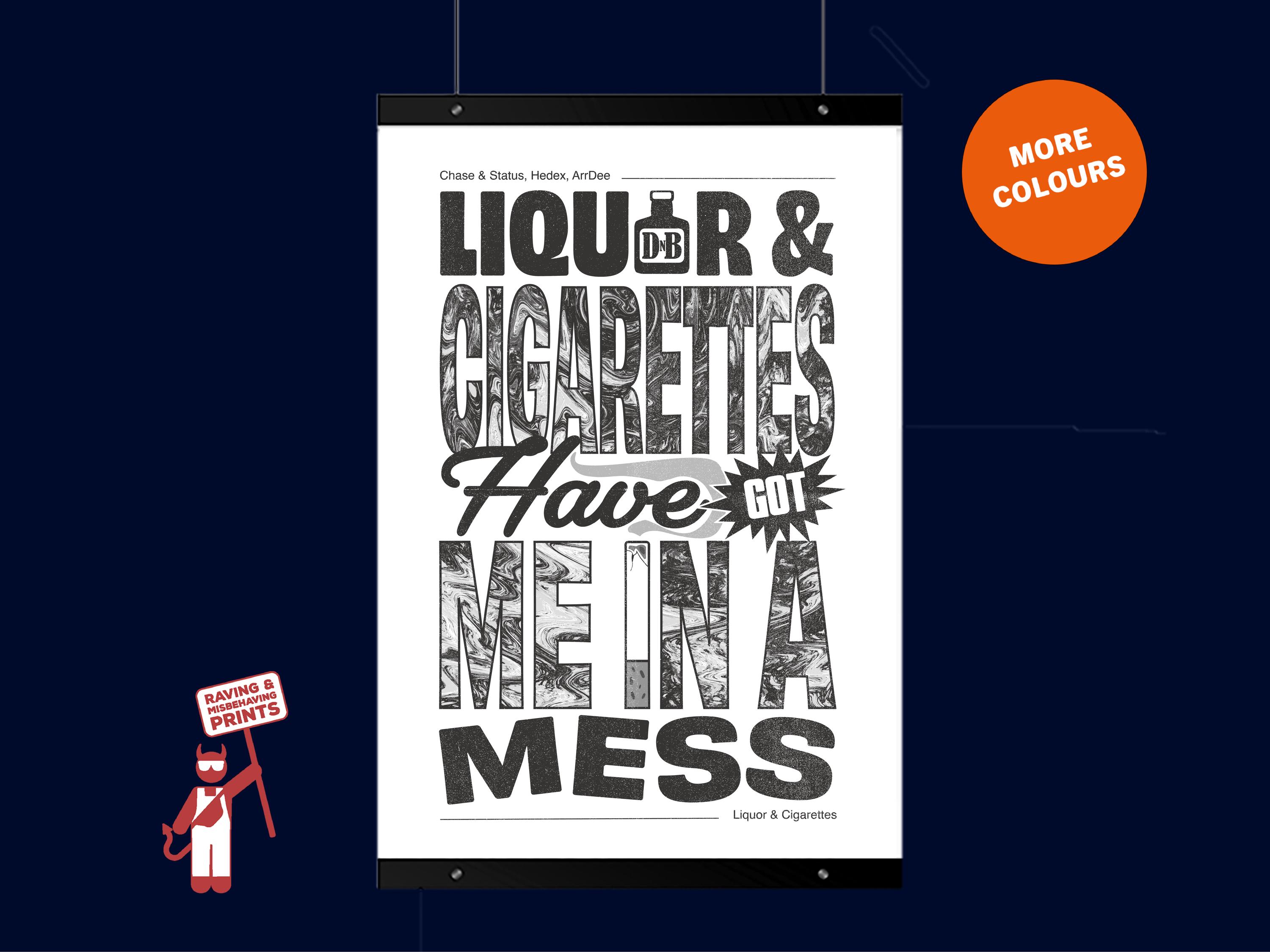 Buy Liquor & Cigarettes | Chase and Status, Hedex, Arrdee | Dnb Drum and  Bass Print T-shirt Edm A2 A3 A4 A5 Digital Download Online in India