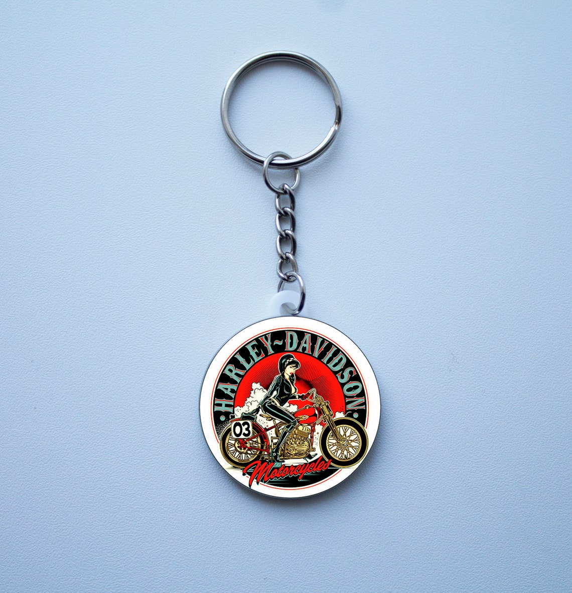 Harley Davidson keychain. size 1.46 inches 37 mm. Etsy