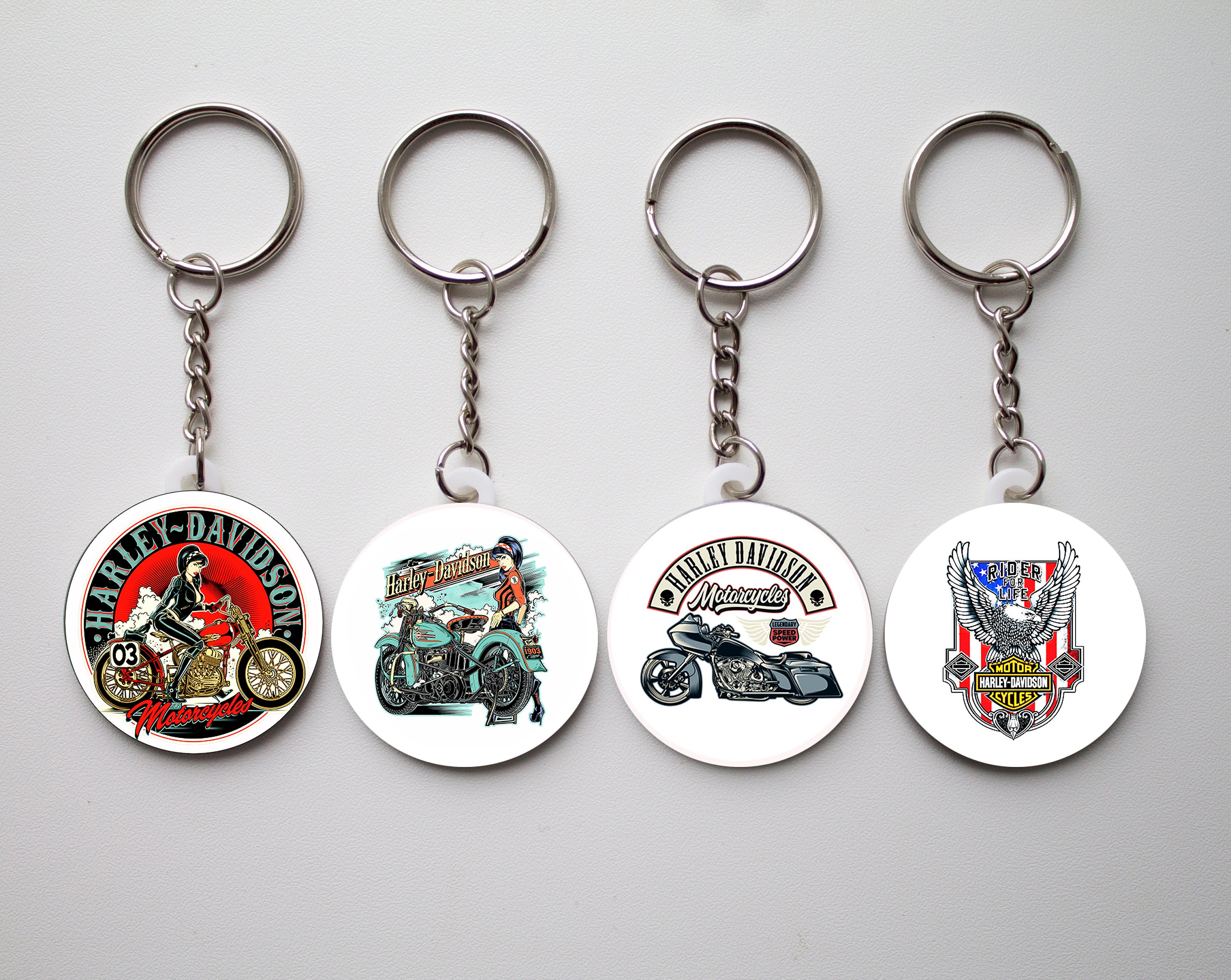 Harley Davidson keychain. size 1.46 inches 37 mm. Etsy