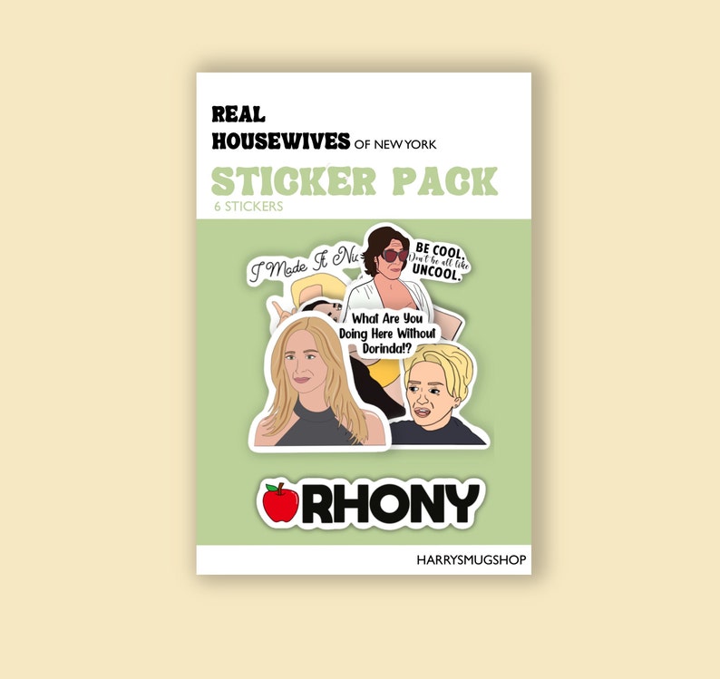 Real Housewives of New York, RHONY, Real Housewives Sticker Pack, Dorinda Medley, luann, Sonja Morgan, Bravo Gift, Real Housewives Gifts, image 1