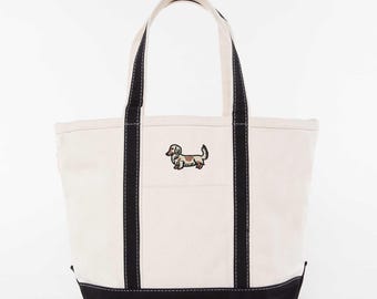 Embroidered Dachshund Tote Bag: Custom Dog Breed Gift