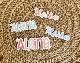 Custom sticker, personalized name sticker, floral daisy sticker, laptop sticker, water bottle sticker, florals Back to school name sticker