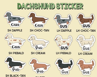 Custom Dachshund Name Sticker: Dog Lover Gift
