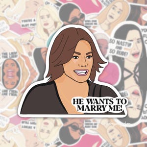 Real Housewives of New York, RHONY, Countess Luann De Lesseps Sticker, Be cool, he wants to marry me, Bravo Gift, waterproof vinyl sticker