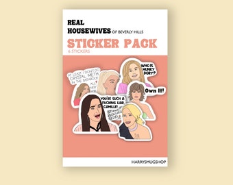 Real Housewives of Beverly Hills, RHOBH, Sticker Pack, Kathy Hilton, Erika Jayne, Kim Richards, Bravo Gift, Real Housewives Gifts,