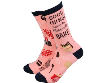 Women's 'Good Things Come to Those Who Bake' Bamboo Gift Socks by Sock Therapy