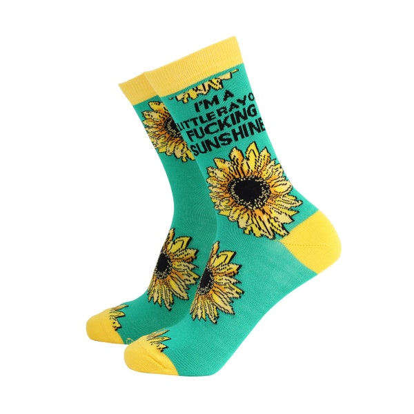 Ray of F****** Sunshine - Women's Funny Rude Swear Bamboo Gift Socks from Sock Therapy by Smiling Faces