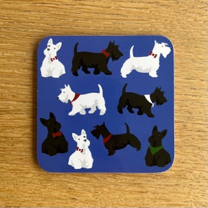 Scottie Dogs Coaster - Drinks Coaster Gift from Smiling Faces