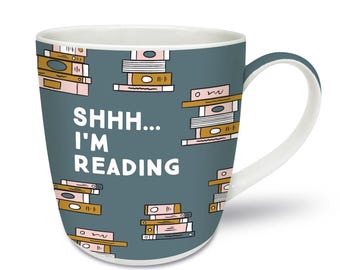 Shhh I'm Reading - New Bone China Mug - Book Worm Gift Mug | Coffee Cup