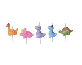 Dinosaur Cake Candles: 3D Birthday Party Toppers