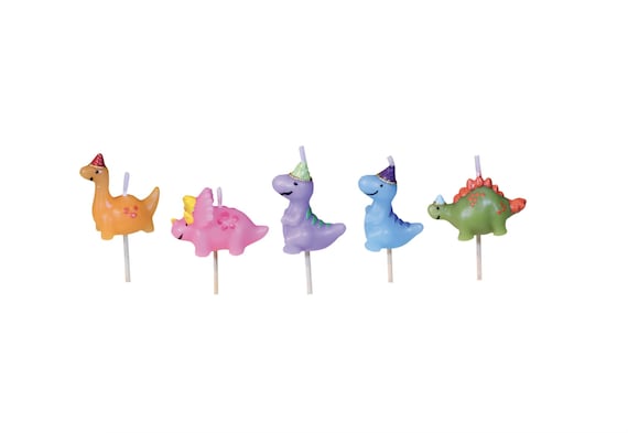 Dinosaur Cake Candles: 3D Birthday Party Toppers