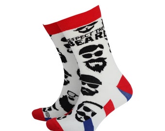 Respect The Beard - Calcetines novedosos de bambú para hombre de Smiling Faces