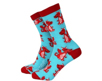 Welsh Baby Dragon Bamboo Socks  - Women's Bamboo Novelty Socks by Smiling Faces