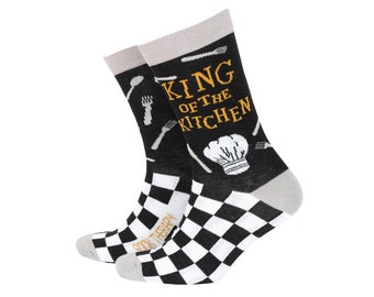 King Of The Kitchen  - Men's Bamboo Novelty Socks by Smiling Faces