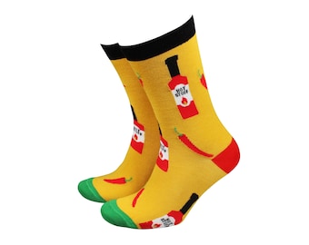 Hot stuff Chilli bottle - Men's Bamboo Novelty Socks by Sock Therapy