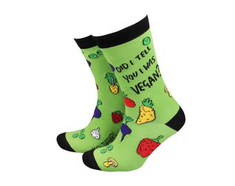 Did I tell you I was Vegan - Men's Bamboo Novelty Socks by Sock Therapy