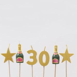 30th Birthday Cake Candles | 30th Birthday Cake Topper - Milestone Birthday 3D Cake Candles