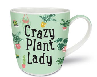 Crazy Plant Lady - New Bone China Mug - Plants Gift Mug | Coffee Cup