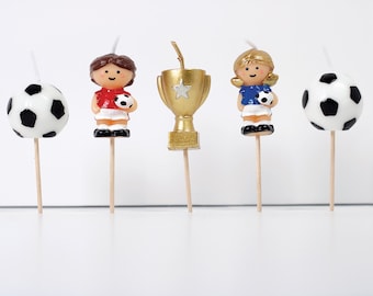 3D Football Cake Candles: Sports Birthday Party Topper