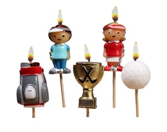 3D Golf Cake Candles: Contemporary Cake Topper
