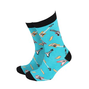 Men's Electric Guitar Bamboo Novelty Gift Socks by Smiling Faces