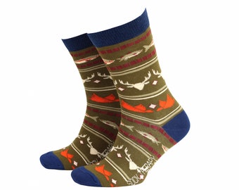 Country Pursuits Socks  - Men's Bamboo Novelty Socks by Smiling Faces