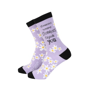 Meias femininas de bambu para presente &#39;If Mum&#39;s Were Flowers&#39; da Sock Therapy