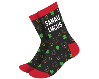 Welsh Bamboo Socks: Women's Novelty Socks with Cats