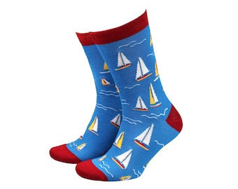 Sailing - Men's Bamboo Novelty Gift Socks by Smiling Faces