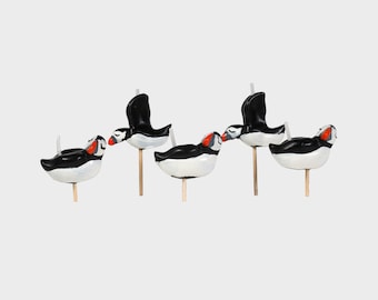Puffin Cake Candles: 3D Party Cake Topper