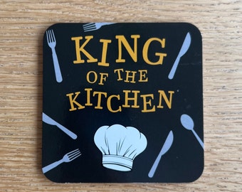 King Of The Kitchen Coaster - Drinks Coaster Gift from Smiling Faces