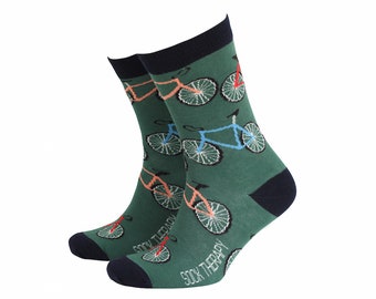 Meias de bicicleta – Meias de bambu masculinas para ciclistas da Smiling Faces