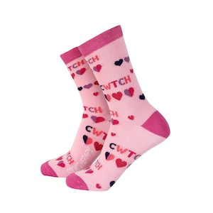Meias femininas de bambu &#39;CWTCH&#39; para presente da Sock Therapy