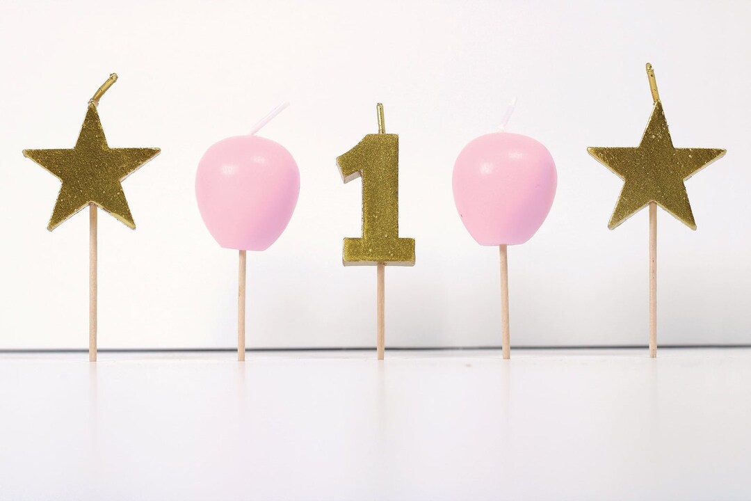 Bougies Chiffre 11 Pour Anniversaire Fille - Rose Avec Couronne Pailletée - Environ 7,2 Cm - Pour Gâteau