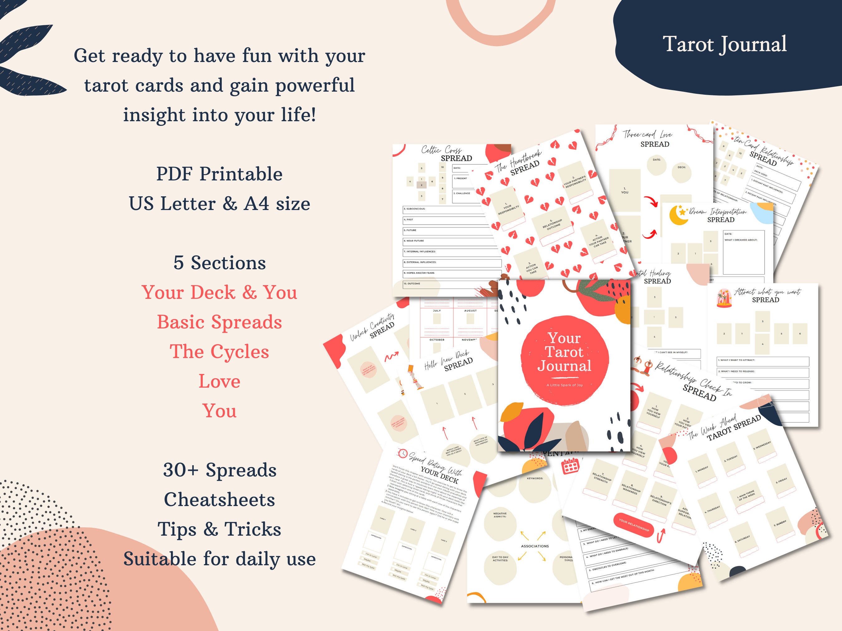 Ultimate Printable Tarot Beginner Package W/ 78 Spark Joy - Etsy
