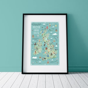 Illustrated Map, Mythical Beasts of the British and Irish Isles, A3 Art Print image 2