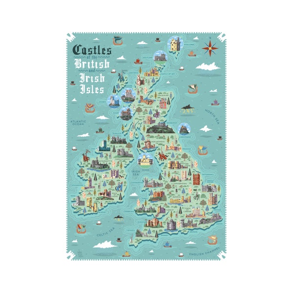 Castles of the British and Irish Isles - A3 art print