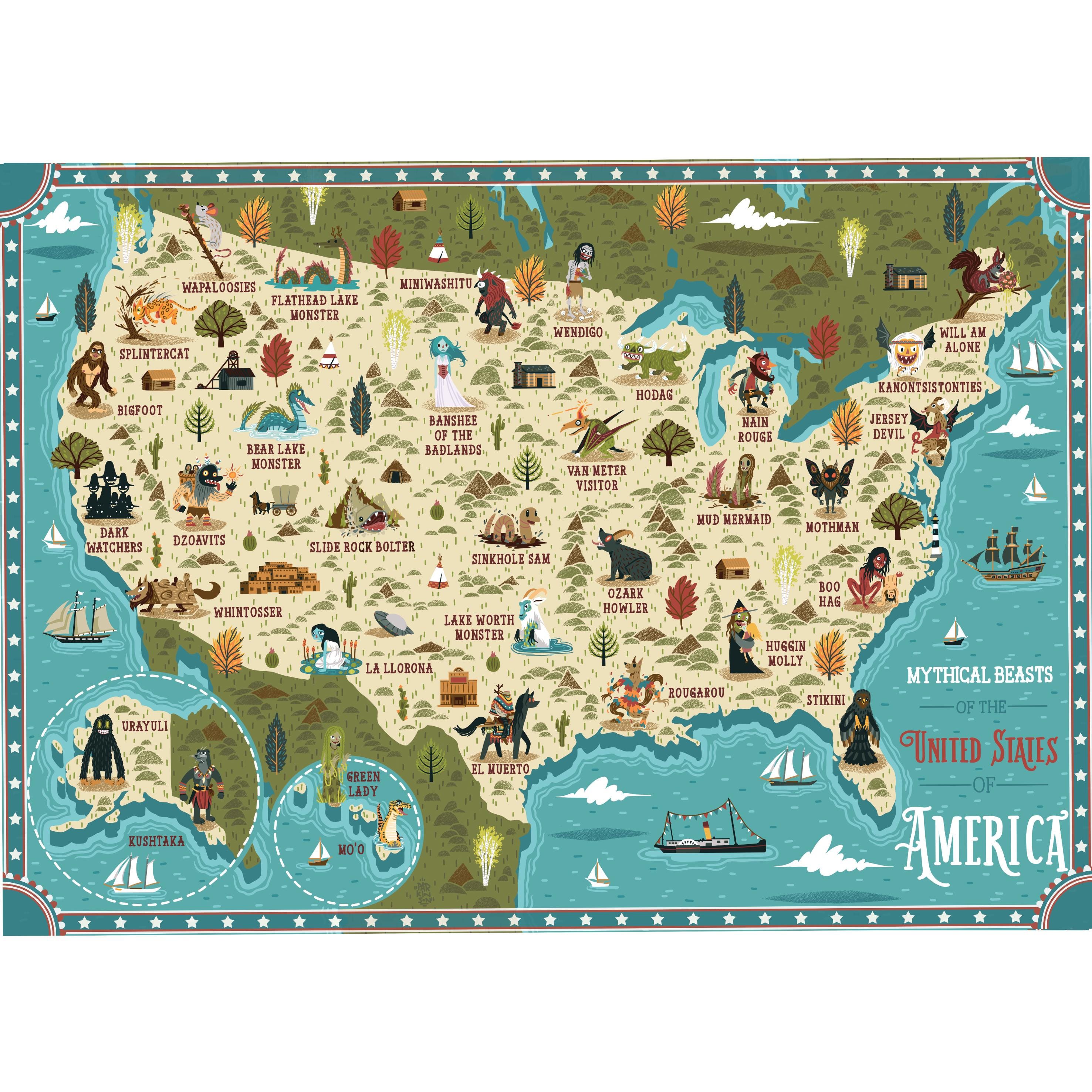 United States Cryptid Map - Etsy, image size:2953x2953