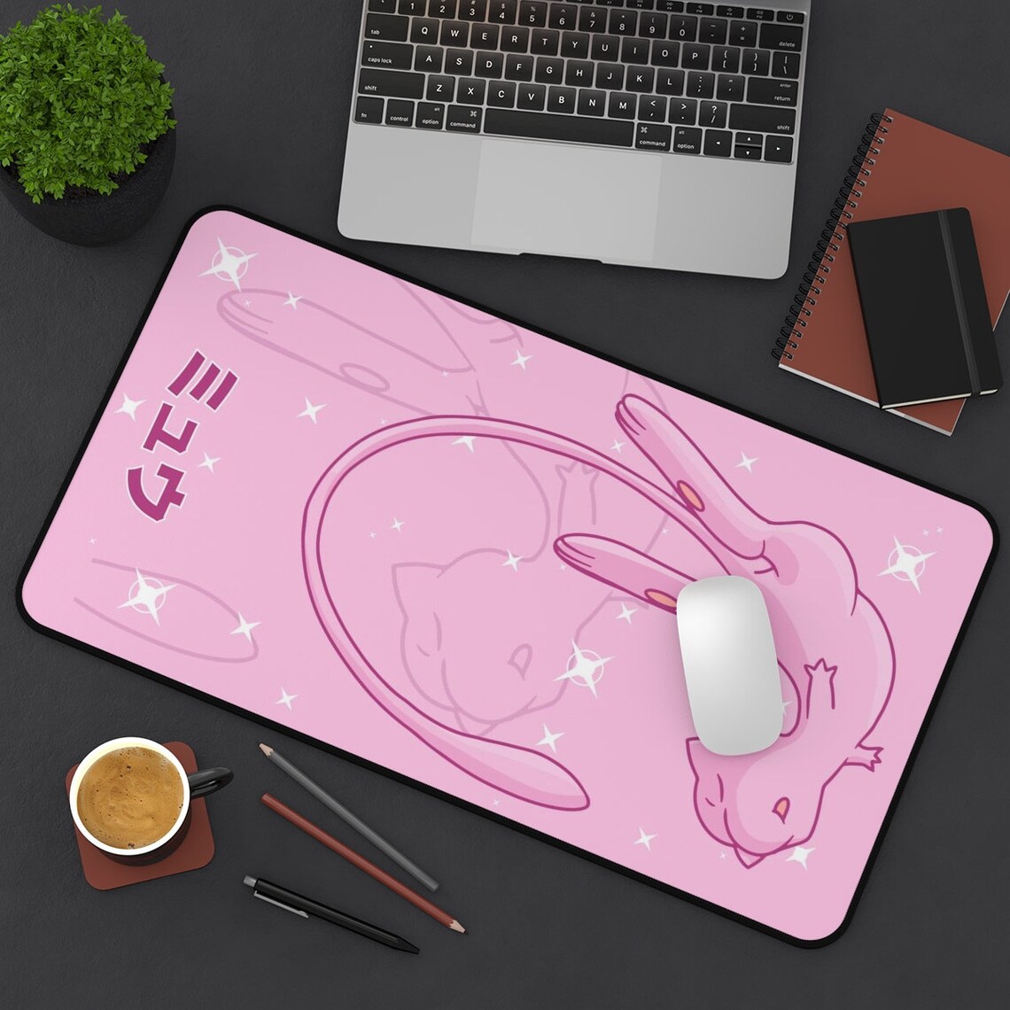 Mew Desk Mat Pokemon Desk Mat Pokemon Mouse Pad Computer Etsy