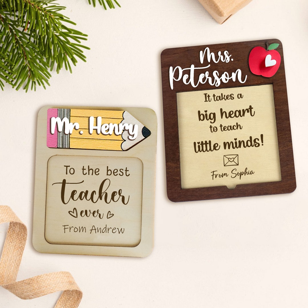 Personalized Post It Note Holder, Custom School Teacher Gift, Sticky ...